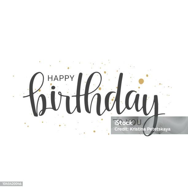 Lettres Manuscrites De Joyeux Anniversaire Sur Fond Blanc Vecteurs libres de droits et plus d'images vectorielles de Anniversaire