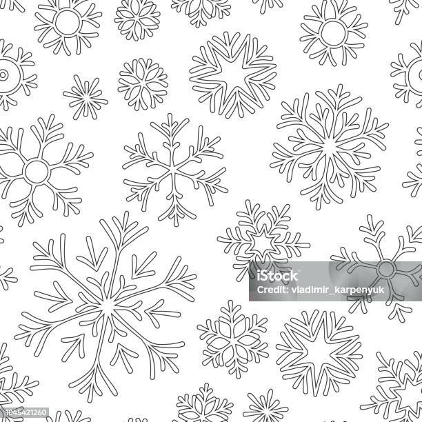 Christmas Pattern From Snowflakes Stock Illustration - Download Image Now - Snowflake Shape, Coloring, Winter