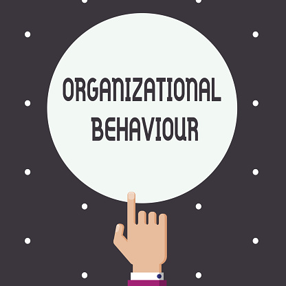 Word writing text Organizational Behaviour. Business concept for the study of the way people interact within groups.