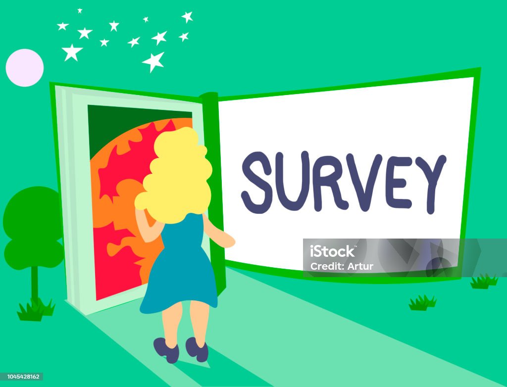 Text Survey Concept Look Closely At Or Examine Someone Or Something Area Illustration - Download Image Now - iStock