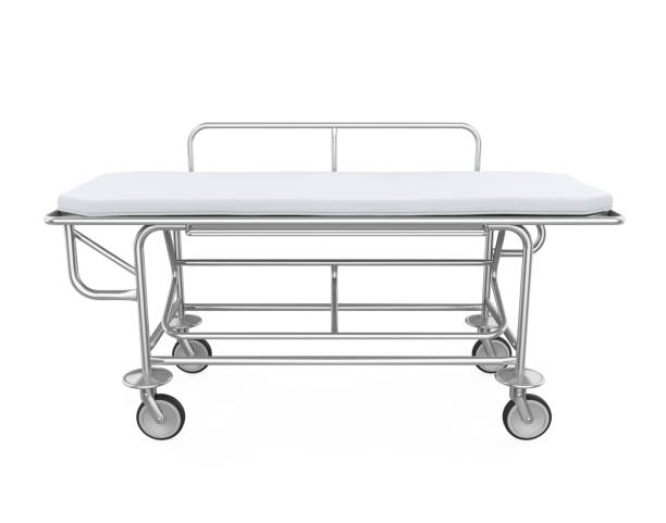 Hospital Stretcher Trolley Isolated Hospital Stretcher Trolley isolated on white background. 3D render stretcher stock pictures, royalty-free photos & images