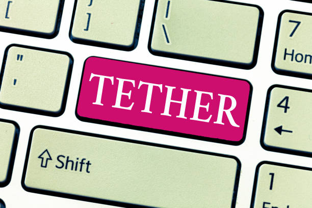 istock Writing note showing Tether. Business photo showcasing use smartphone in order connect computer or other device to Internet 1045432088