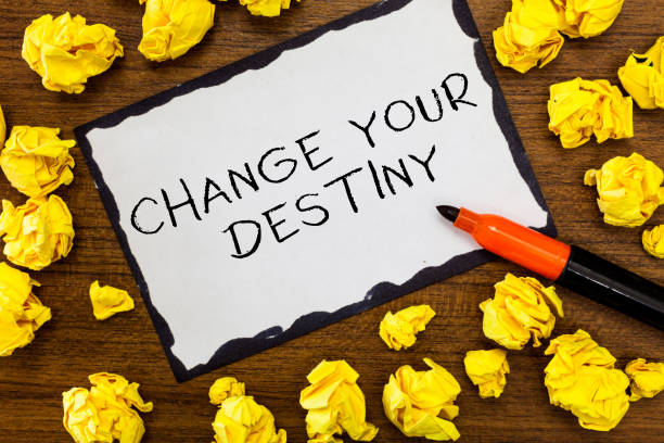 istock Writing note showing Change Your Destiny. Business photo showcasing Rewriting Aiming Improving Start a Different Future 1045432300