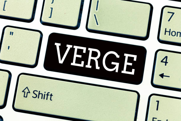 istock Text sign showing Verge. Conceptual photo extreme limit beyond which something specified will happen Edge 1045432412