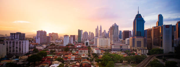 istock Kuala Lumpur Aerial panoramic skyline at dawn 1045433878