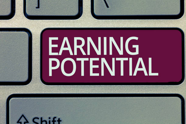 istock Handwriting text writing Earning Potential. Concept meaning Top salary for a particular field or professional job 1045434188