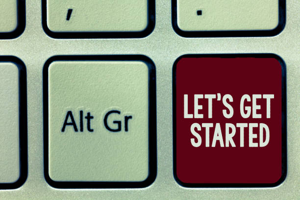 istock Writing note showing Let s is Get Started. Business photo showcasing To begin doing or working on something Bring it ON 1045434222