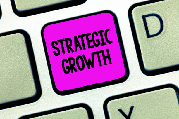 istock Writing note showing Strategic Growth. Business photo showcasing create plan or schedule to increase stocks or improvement 1045434448