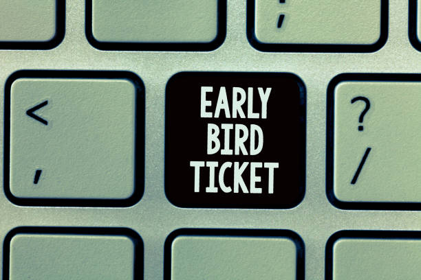 istock Handwriting text writing Early Bird Ticket. Concept meaning Buying a ticket before it go out for sale in regular price 1045434504