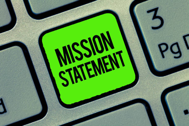 istock Writing note showing Mission Statement. Business photo showcasing Formal summary of the aims and values of a company 1045435030