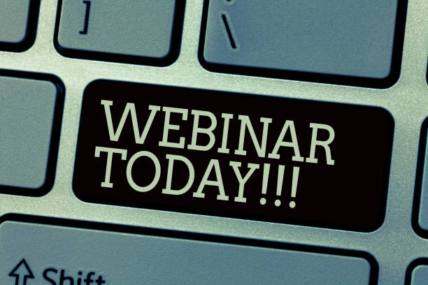 istock Conceptual hand writing showing Webinar Today. Business photo text telling someone that have seminar conducted over Internet 1045435088