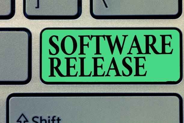 istock Handwriting text writing Software Release. Concept meaning sum of stages of development and maturity for program 1045435110
