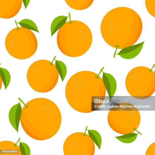 Oranges Pattern Colorful Texture With Oranges On White Background Vector Illustration Stock Illustration - Download Image Now
