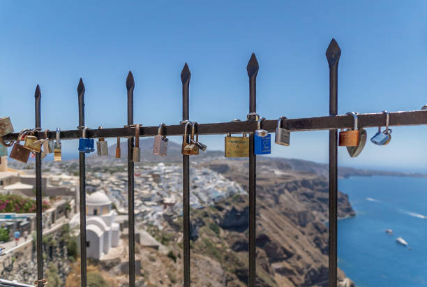 photography of love locks on the Greek islands