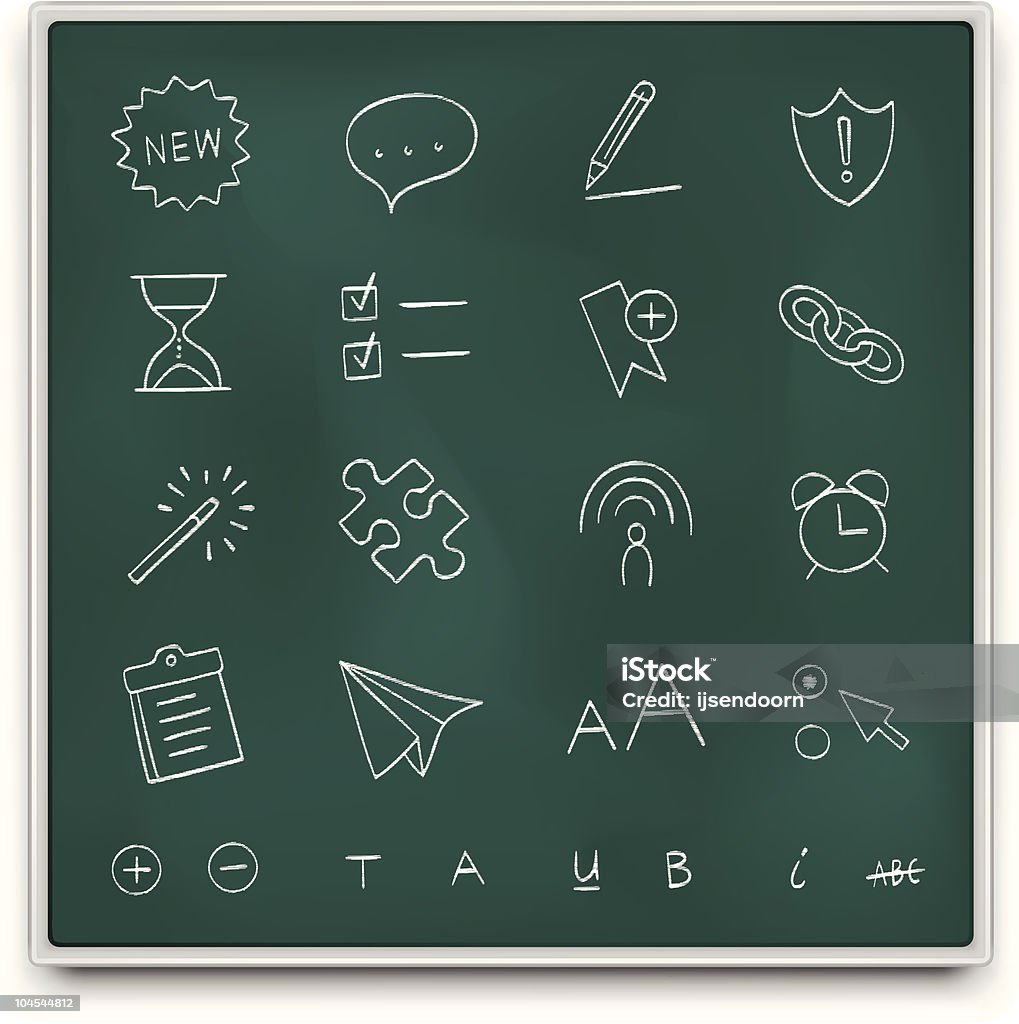 "software" Chalkboard ícones - Royalty-free Ampulheta arte vetorial