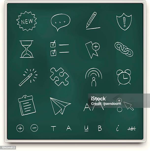 Software Chalkboard Ícones - Arte vetorial de stock e mais imagens de Ampulheta - Ampulheta, Quadro Negro, Alfabeto