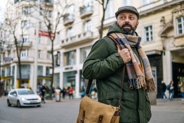 istock Mature man on city street 1045458056