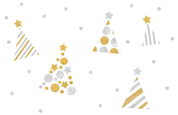 istock Many christmas trees paper cut on white background 1045462204