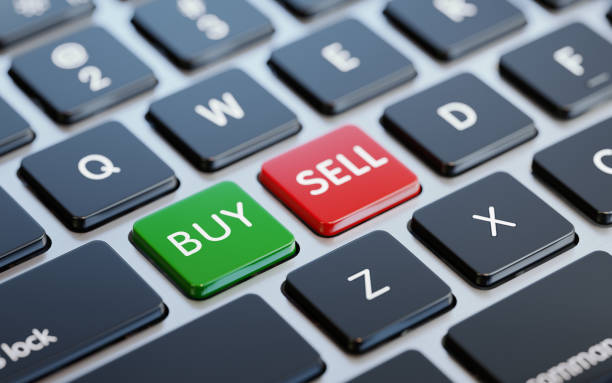 istock Modern Computer Keyboard With Buy And Sell Buttons 1045462334