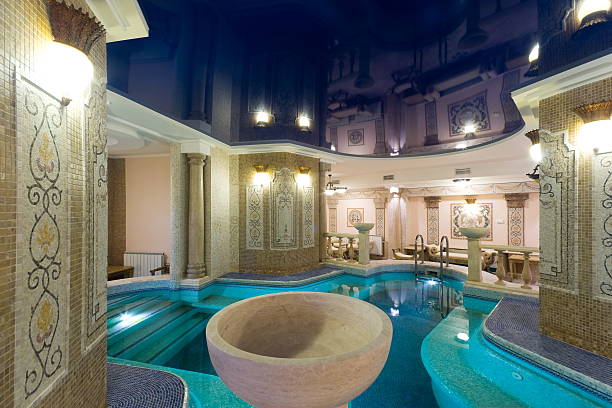 istock swimming pool in modern hotel 104546410