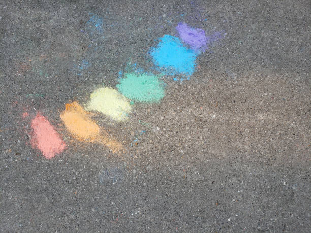 istock Child's Chalk Drawing - Rainbow background 1045474146