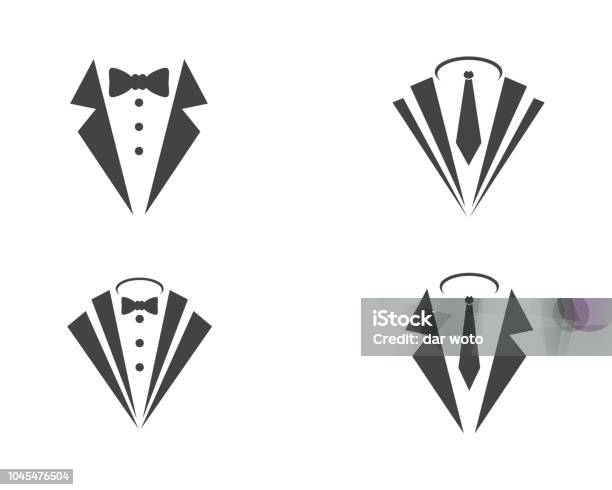 Tuxedo Vector Icon Illustration Design Stock Illustration - Download Image Now - Bow Tie, Formalwear, Invitation