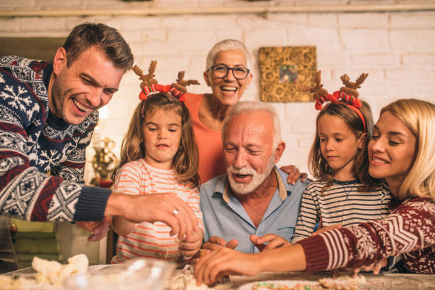 istock Happy family playing with cookie dough 1045476752