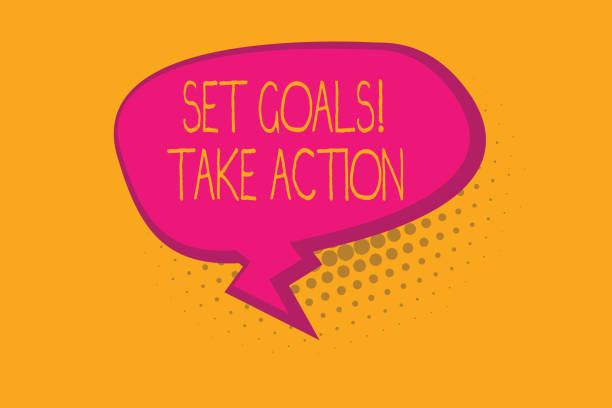 istock Text sign showing Set Goals Take Action. Conceptual photo Act on a specific and clearly laid out plans 1045482030