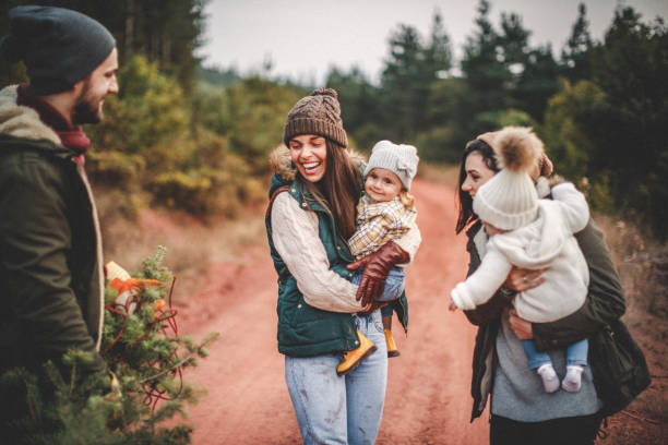 istock Beautiful day at Christmas tree farm 1045482694