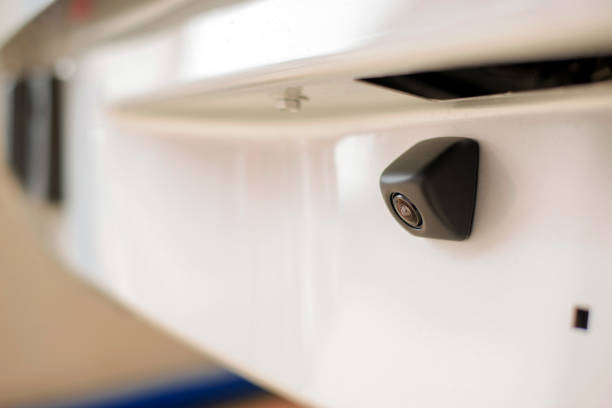istock Selective focus of rear view camera/Car rear camera/Car parking camera,copy space. 1045488164