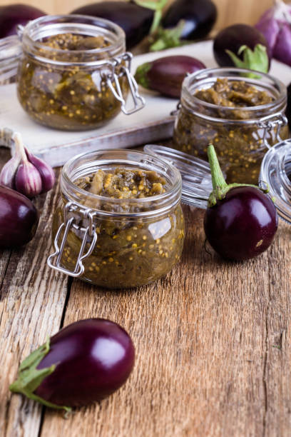istock Eggplant preserves. Homemade vegetarian vegetable caviar 1045491508