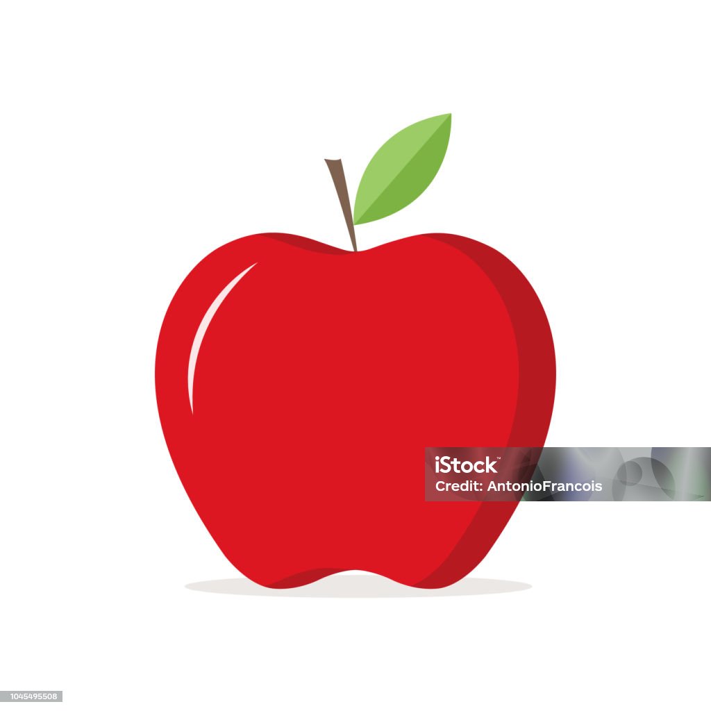 Red Apple Illustration Icon Vector eps 10 Apple - Fruit stock vector