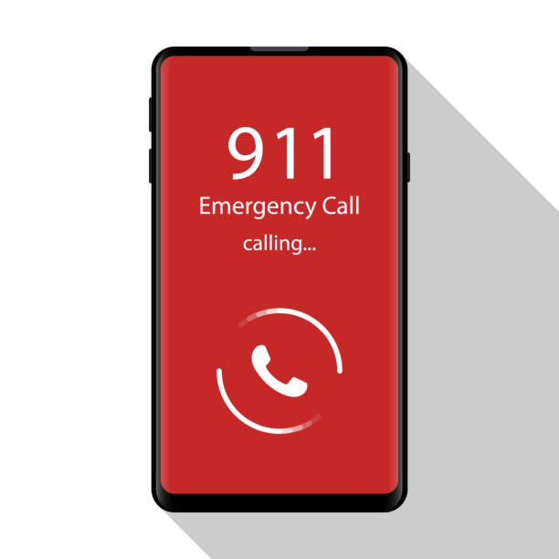 Emergency call, 911, police, ambulance, fire department, call, phone Flat design, vector illustration eps 10 life saver stock illustrations