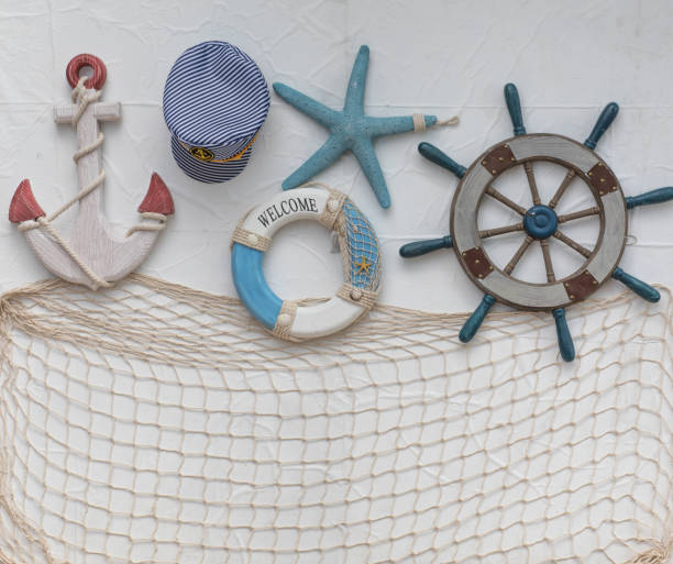 istock marine concept, ship steering wheel on white background 1045497066