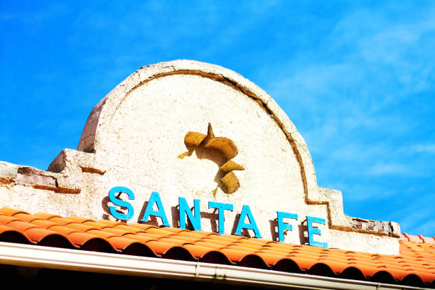 istock Santa Fe, NM: Train Depot Architectural Detail; Blue Sky 1045501580