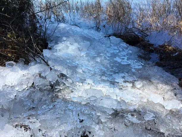 Northern Lake, Ontario Canada, Ice washup during melting season