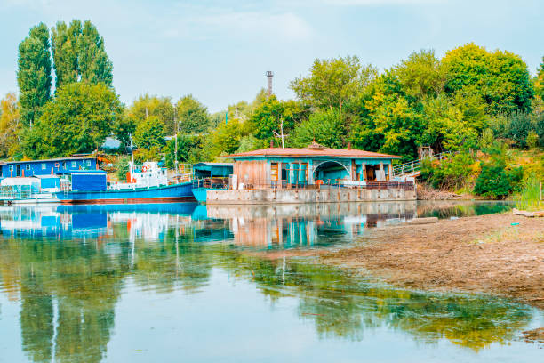 istock Berth at the river. River vessels are standing. 1045514894