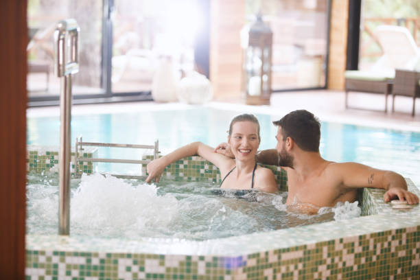 istock Relaxing in a hotel hot tub 1045515370