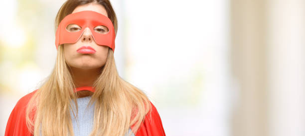 istock Young super woman with sleepy expression, being overworked and tired 1045523252