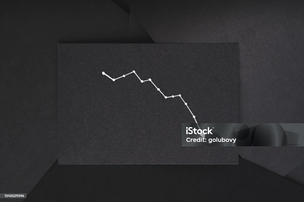 Graph Loss Failure Decrease Down Black Background Stock Photo ...