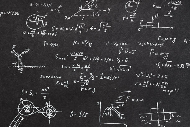 physics formula chalkboard kinematics calculation physics formula written on chalkboard. kinematics scientific research and calculation concept. kinematics stock pictures, royalty-free photos & images