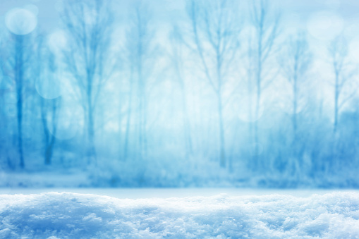 blurred icy winter landscape