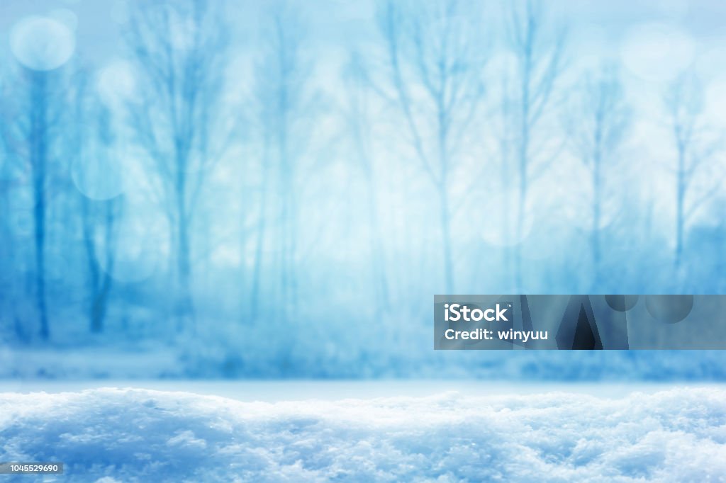 blurred icy winter landscape Winter Stock Photo