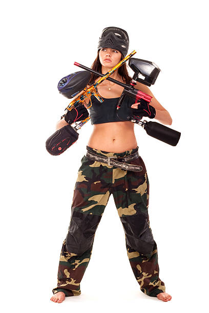 istock Paintball girl 104553394