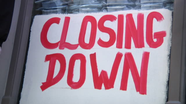 Closing Down sign in shop window