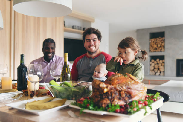 istock Thanksgiving celebration with friends 1045543814