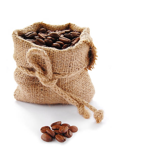 холщовый мешок кофейных зерен кофе в - coffee bag coffee bean canvas стоковые фото и изображения