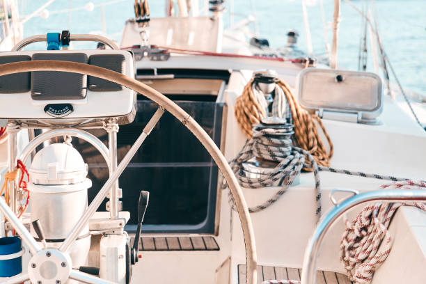 istock Luxury sailing yachts in the port 1045562978