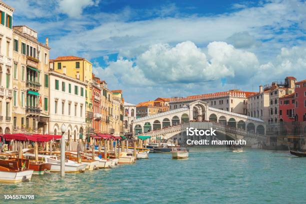 The Rialto Bridge And The Grand Canal In Venice Italy Stock Photo - Download Image Now