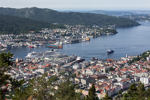 cruise ships in the port of bergen, Norway